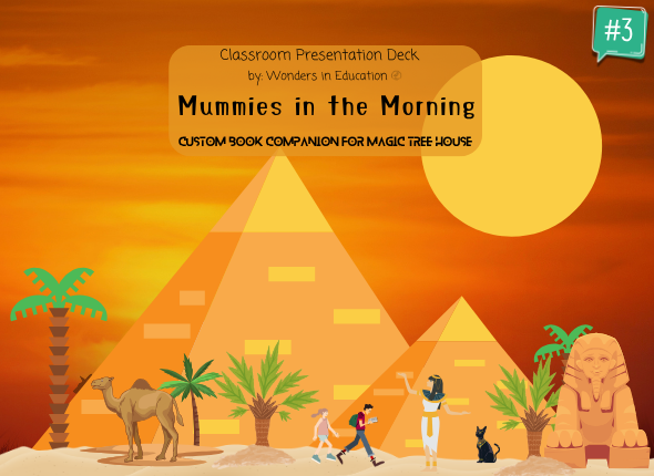 Cover of Mummies in the Morning #3 Classroom Presentation Deck, a Magic Tree House book companion with Grade 2 grammar lessons.