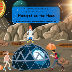 Digital cover for Midnight on the Moon #8 interactive game and self-paced student-led ELA lesson.