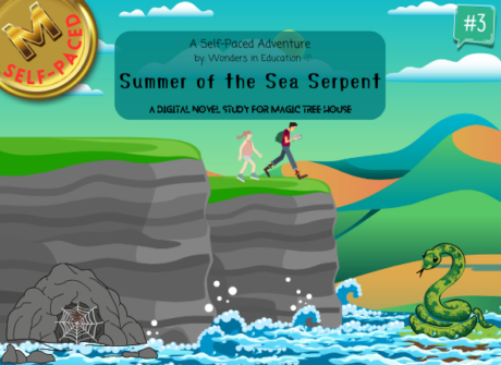 Cover of Summer of the Sea Serpent #3 self-taught reading course with integrated Educaplay quizzes and interactive video checks.