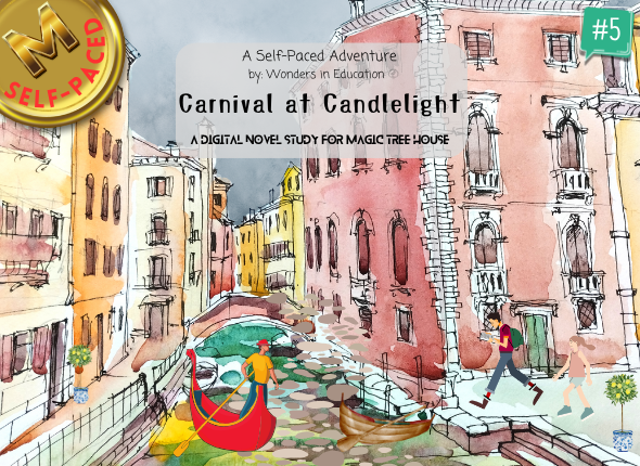 Cover of Carnival at Candlelight #5 digital book companion using gamified H5P activities for autonomous student learning.