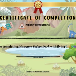 Dinosaurs Before Dark Certificate of Completion