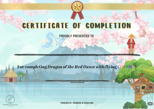 Dragon of the Red Dawn Certificate of Completion