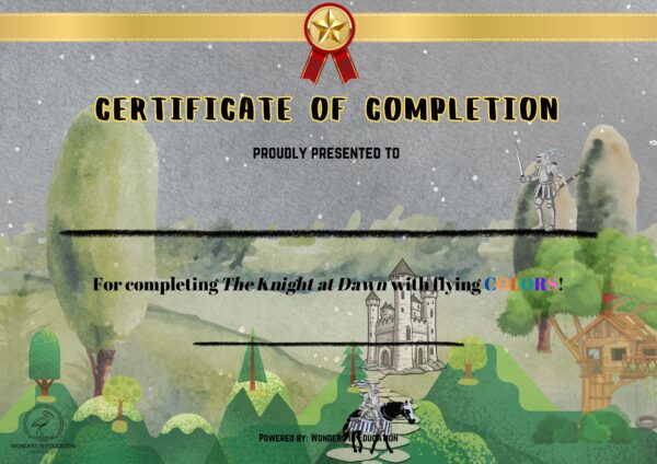 The Knight at Dawn Certificate of Completion