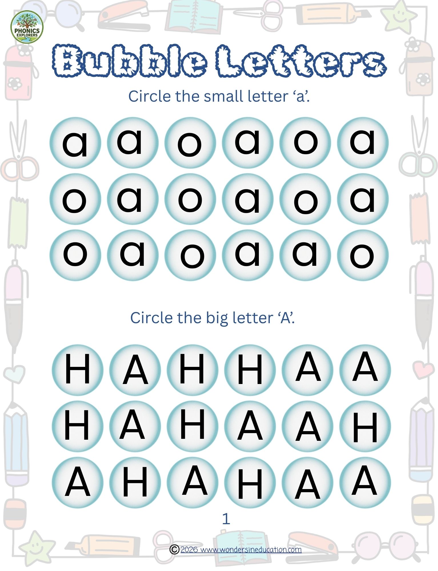 Phonics Explorers: Alphabet Discrimination Worksheets | Science of Reading Letter Recognition Level 1 - Image 2