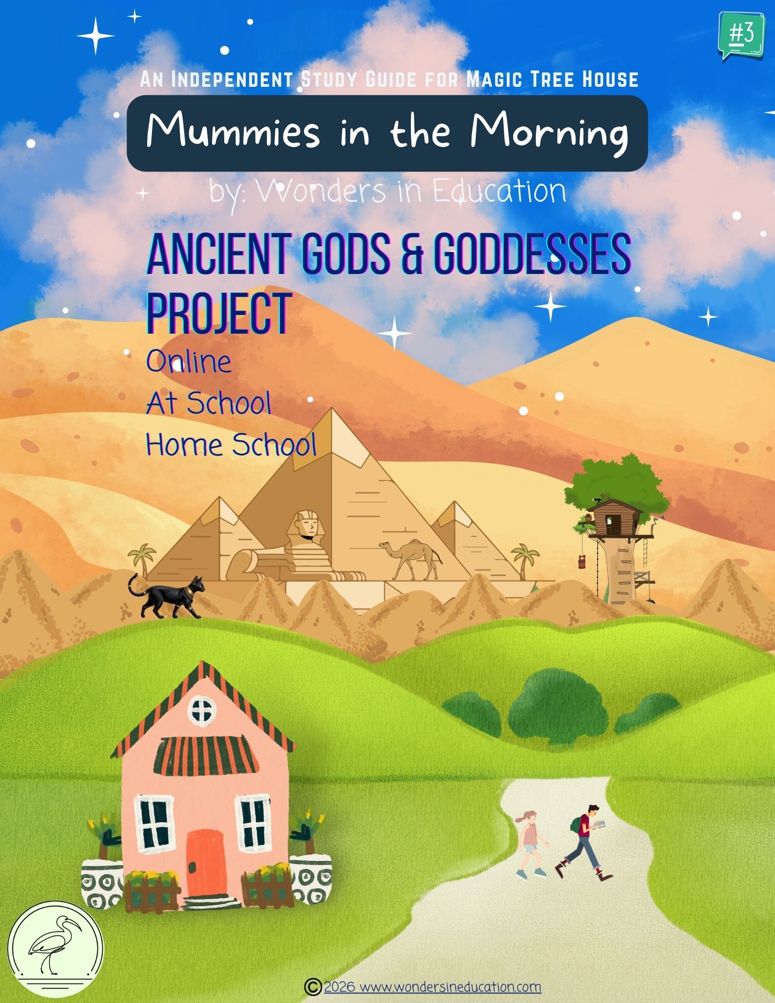 Cover of Mummies in the Morning Magic Tree House ancient Egyptian gods and goddesses project guide by Wonders in Education.